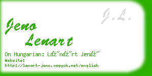 jeno lenart business card